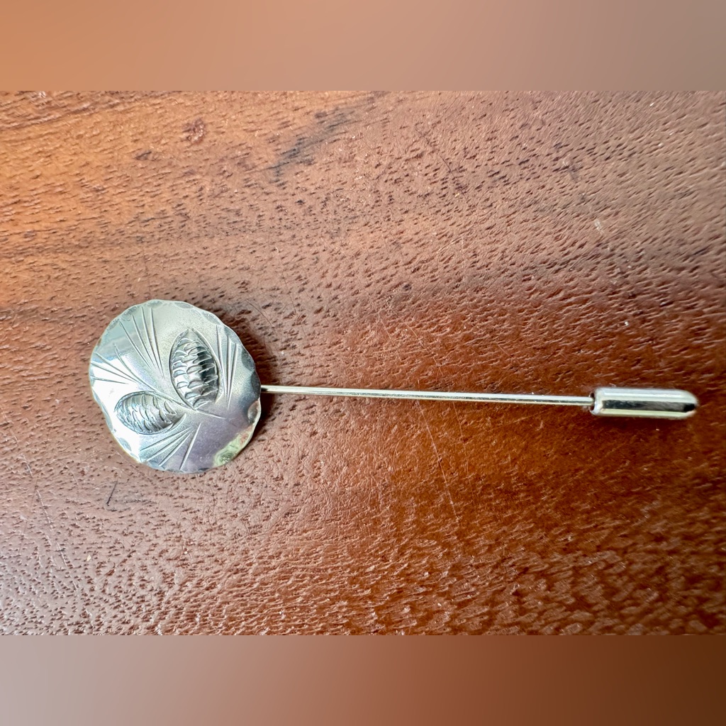 Vintage Stuart Nye Sterling Silver 925 Pinecone Floral Stick Pin Hat Tie Mcm